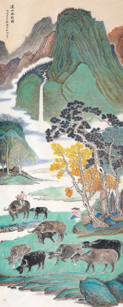 溪山放牧图-张继山.jpg